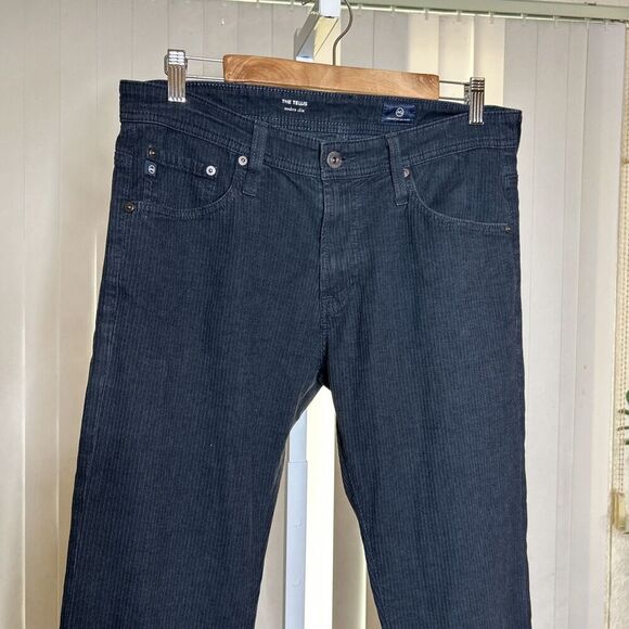 AG Adriano Goldschmied Tellis Pants Modern Slim Black Color Textured Stripes 31 - Picture 2 of 6